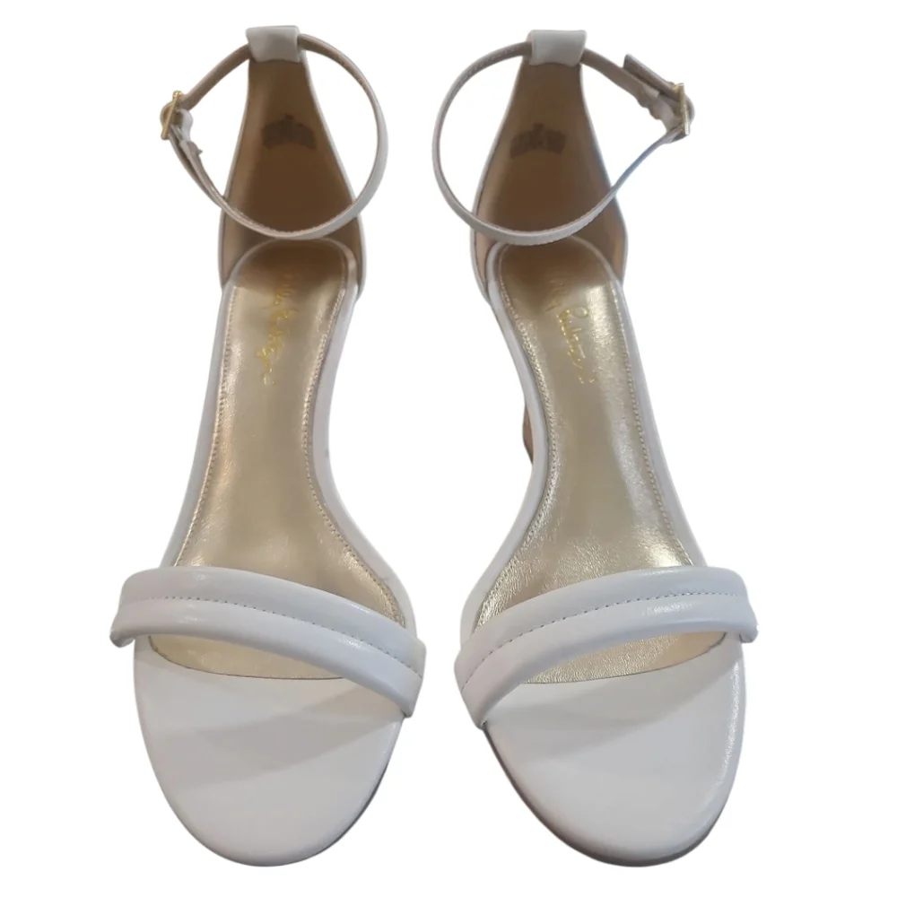 NWT Lilly Pulitzer Jenna Wedge White Leather Sz 7 New